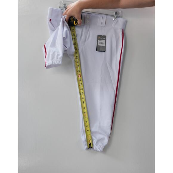 NWT Easton Pants Womens Large White Red Baseball Softball Pro Pipepant Cuffed - Picture 3 of 6